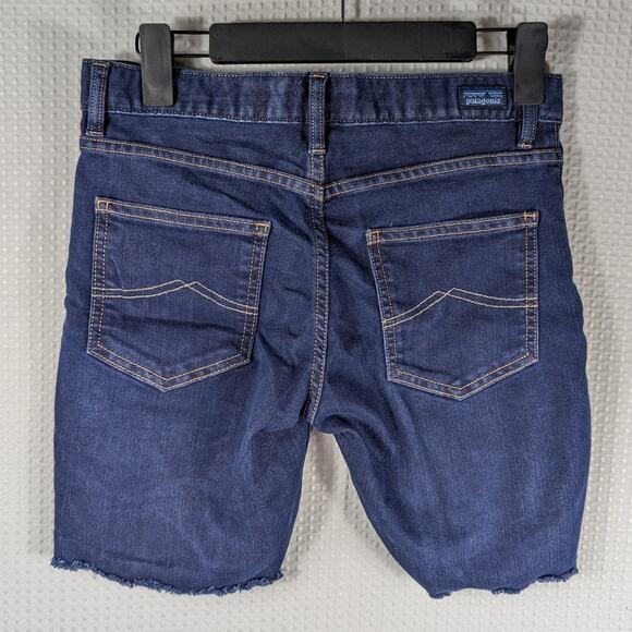 Patagonia Boyfriend Denim Shorts Women 25 (0) Organic Cotton Raw Hem Blue Jeans - Picture 2 of 5